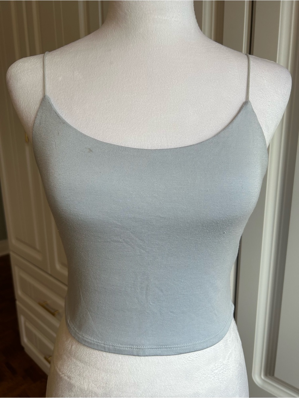 Garage Light Gray Spaghetti Strap Crop Camisole